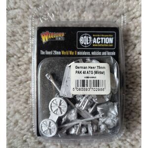NIB Warlord Games Metal Pewter WW2 German Heer 75mm PAK 40 ATG (Winter)